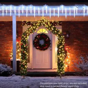 Yescom 8Ft Artificial Christmas Arch Decorations 1650 PVC Branches for Outdoor Indoor Holiday Doorway Garden Wedding Party Decor, Green