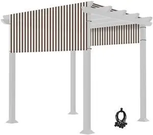 8x10 Ft Universal Pergola Canopy Replacement Cover Sun Shade Rod Pocket Garden