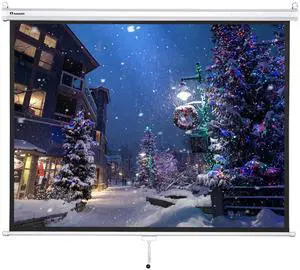 InstaHibit 72" 4:3 Projection Screen Pull Down Manual Indoor Outdoor Movie Night