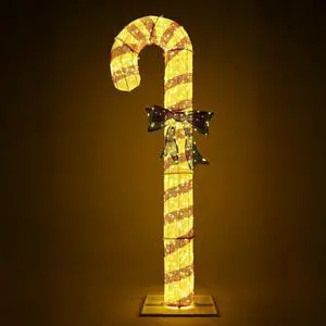 Yescom 8FT Pre-Lit 660LED Christmas Candy Cane Giant 3D Lighted Outdoor Yard Decorations, 2025 Carnival Lights Outside Show