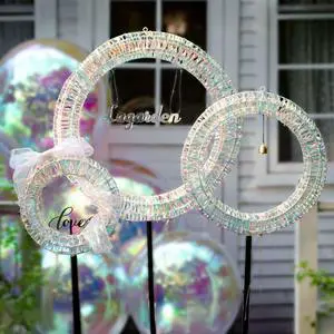 Yescom 3 Piece Pre Lit LED Lighted Christmas Wreath Decoration with Stand for Indoor/Outdoor Festive Decor Home Front Door Yard Display