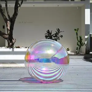 Yescom 39" Inflatable Mirror Ball Giant Iridescent Reusable Large Disco Balloon Decoration for Party Wedding Event Stage Decor