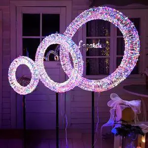 Yescom Pre-Lit 1700 LED Outdoor Lighted Christmas Wreath Decoration, 3-Pack in 1 Holiday Party Decor for Home Yard 2025 Xmas