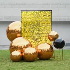 Yescom 39" Big Shiny Inflatable Mirror Ball Giant Reusable PVC Balloon for Large Disco Party Wedding Event Stage Decoration Gold Yescom 39" Big Shiny Inflatable Mirror Ball Giant Reusable PVC Balloon for Large Disco Party Wedding Event Stage Decoration Gold