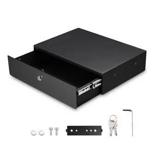 Yescom Locking Drawer 15kg Capacity Secure Storage for IT Data Center Black Yescom Locking Drawer 15kg Capacity Secure Storage for IT Data Center Black