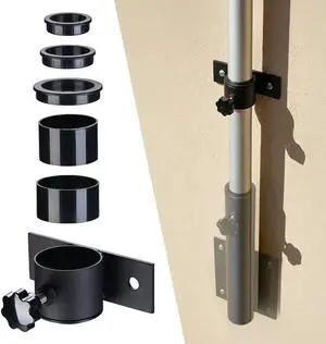 Yescom Vertical Wall Mount Flagpole Brackets Deck Side Flag Pole Holder Reinforced Metal Mount Fits for Pole Outer Diameter 1 5/16" to 2 5/16", Black Yescom Vertical Wall Mount Flagpole Brackets Deck Side Flag Pole Holder Reinforced Metal Mount Fits for Pole Outer Diameter 1 5/16" to 2 5/16", Black