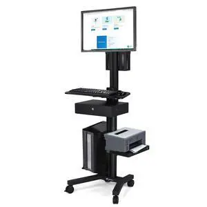 Yescom Mobile Computer Cart Rolling PC Stand Desk Workstation with Drawer Black Yescom Mobile Computer Cart Rolling PC Stand Desk Workstation with Drawer Black