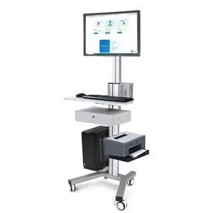 Yescom Mobile Computer Cart Rolling PC Stand Desk Workstation with Drawer Silver Yescom Mobile Computer Cart Rolling PC Stand Desk Workstation with Drawer Silver