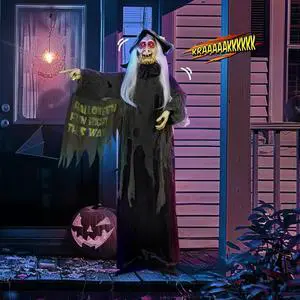 Yescom Animated Halloween Decorations,Scary Witch,6FT Life Size,Motion/Sound Activated Party Outdoor 2026 Yescom Animated Halloween Decorations,Scary Witch,6FT Life Size,Motion/Sound Activated Party Outdoor 2026