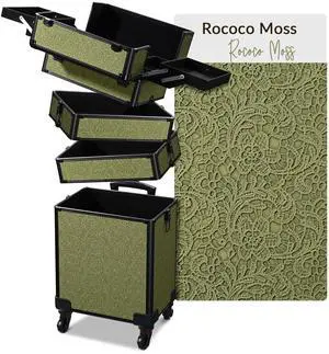 Byootique 4in1 Rolling Makeup Train Case Cosmetic Organizer Wheel Rococo Moss Byootique 4in1 Rolling Makeup Train Case Cosmetic Organizer Wheel Rococo Moss