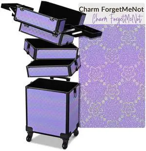 Byootique 4in1 Rolling Makeup Train Case Cosmetic Organizer Charm ForgetMeNot Byootique 4in1 Rolling Makeup Train Case Cosmetic Organizer Charm ForgetMeNot