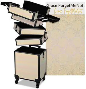 Byootique 4in1 Rolling Makeup Train Case Cosmetic Organizer Grace ForgetMeNot Byootique 4in1 Rolling Makeup Train Case Cosmetic Organizer Grace ForgetMeNot