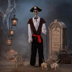 Yescom 5.6 Ft Pirate Captain Skeleton w/ 2 Pcs Dachshund Dog & 1 Pcs Cat Skeleton Props Party Decoration 2026 Yescom 5.6 Ft Pirate Captain Skeleton w/ 2 Pcs Dachshund Dog & 1 Pcs Cat Skeleton Props Party Decoration 2026