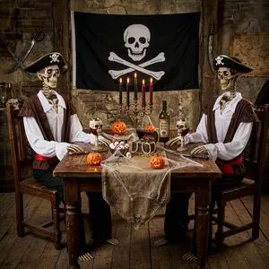Yescom 2Pack 5.6 Ft Halloween Pirate Captain Skeleton Life Size Bone Detailed Costume Outdoor Decor 2026 Yescom 2Pack 5.6 Ft Halloween Pirate Captain Skeleton Life Size Bone Detailed Costume Outdoor Decor 2026