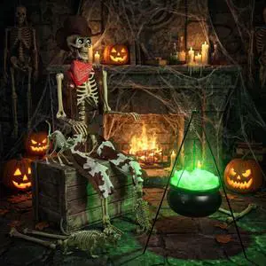 Yescom 5.6 Ft Life Size Cowboy Skeleton w/ 2 Pcs Dachshund Dog & 1 Pcs Cat Skeleton Party Decorations 2026 Yescom 5.6 Ft Life Size Cowboy Skeleton w/ 2 Pcs Dachshund Dog & 1 Pcs Cat Skeleton Party Decorations 2026