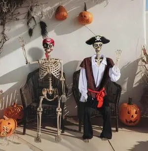 Yescom 1 Pcs Pirate Captain Skeleton & 1 Pcs Pirate Skeleton 5.6 Ft Life Size Full Body Party Decoration 2026 Yescom 1 Pcs Pirate Captain Skeleton & 1 Pcs Pirate Skeleton 5.6 Ft Life Size Full Body Party Decoration 2026