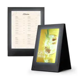 WeChef Set of 2 LED Backlit Menu Holder Cover Table Tent Fits A5 Size & 8"x11" WeChef Set of 2 LED Backlit Menu Holder Cover Table Tent Fits A5 Size & 8"x11"