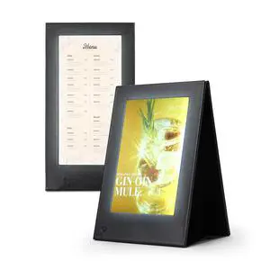 WeChef Set of 2 LED Backlit Menu Holder Cover Table Tent Fits A5 Size & 5"x11" WeChef Set of 2 LED Backlit Menu Holder Cover Table Tent Fits A5 Size & 5"x11"