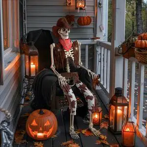 Yescom Halloween Pirate Life Size Skeleton Cowboy Party Decoration Haunted House Props 2026 Yescom Halloween Pirate Life Size Skeleton Cowboy Party Decoration Haunted House Props 2026