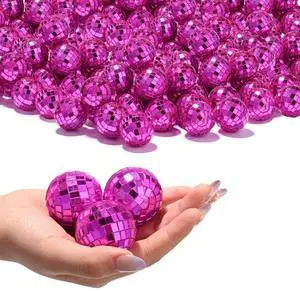 Yescom 120 Pcs Mini Disco Ball Set 1.6" Small Reflective Mirror for 70s Party Dance Décor Ornaments Bulk Rose Red Yescom 120 Pcs Mini Disco Ball Set 1.6" Small Reflective Mirror for 70s Party Dance Décor Ornaments Bulk Rose Red