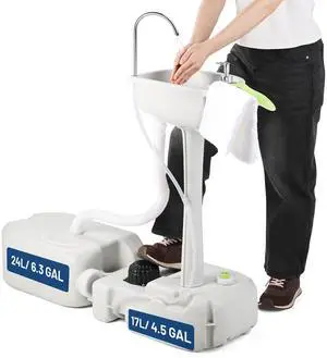 Yescom 17L Portable Sink Hand Wash Station with Pump 24L Water Tank Hand Washing Outdoor Camping Yescom 17L Portable Sink Hand Wash Station with Pump 24L Water Tank Hand Washing Outdoor Camping