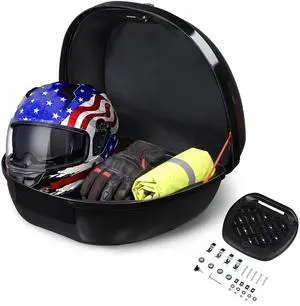 Yescom 50L Universal Motorcycle Tour Tail Box Scooter Trunk Storage w/ Lock Case Yescom 50L Universal Motorcycle Tour Tail Box Scooter Trunk Storage w/ Lock Case