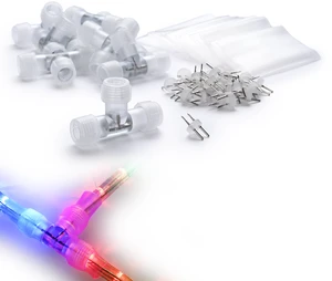Yescom LumeVine 1/2" LED Rope Light Connector 10Pack T-Shape Splice 3-Way Splitter Fits 2-pin 13mm Light Rope Yescom LumeVine 1/2" LED Rope Light Connector 10Pack T-Shape Splice 3-Way Splitter Fits 2-pin 13mm Light Rope