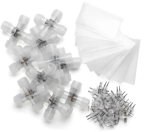 Yescom LumeVine 1/2" LED Rope Light Connector 10Pack Cross-Shape Splice 4-Way Matrix Splitter Fits 2-pin 13mm Light Rope Yescom LumeVine 1/2" LED Rope Light Connector 10Pack Cross-Shape Splice 4-Way Matrix Splitter Fits 2-pin 13mm Light Rope