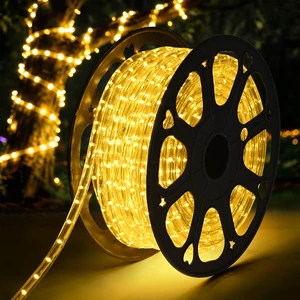 Yescom LumeVine 3000K 100ft x 1/2" LED Rope Lights for Outside 1080 Warm White LEDs, 110-120V Plug-and-Play, IP65 Waterproof Yescom LumeVine 3000K 100ft x 1/2" LED Rope Lights for Outside 1080 Warm White LEDs, 110-120V Plug-and-Play, IP65 Waterproof