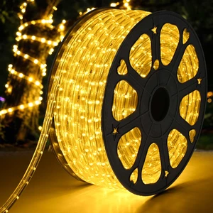 Yescom LumeVine 3000K 150ft x 1/2" LED Rope Lights for Outside 1620 Warm White LEDs, 110-120V Plug-and-Play, IP65 Waterproof Yescom LumeVine 3000K 150ft x 1/2" LED Rope Lights for Outside 1620 Warm White LEDs, 110-120V Plug-and-Play, IP65 Waterproof