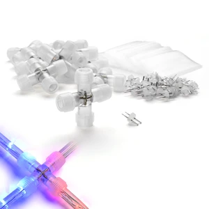 Yescom LumeVine 1/2" LED Rope Light Connector 10Pack Cross-Shape Splice 4-Way Matrix Splitter Fits 2-pin 13mm Light Rope Yescom LumeVine 1/2" LED Rope Light Connector 10Pack Cross-Shape Splice 4-Way Matrix Splitter Fits 2-pin 13mm Light Rope