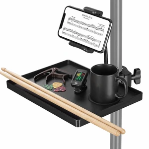 Yescom Storage Tray Clamp on Utility Rack with Phone Holder, Fits Dia. 9/16" to 1 3/4" Poles, for Music Sheet Drum Stand Yescom Storage Tray Clamp on Utility Rack with Phone Holder, Fits Dia. 9/16" to 1 3/4" Poles, for Music Sheet Drum Stand