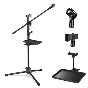 Yescom Mic Stand with Storage Tray 31"- 53" Flexible Height Stable Tripod Base Podcast Studio Yescom Mic Stand with Storage Tray 31"- 53" Flexible Height Stable Tripod Base Podcast Studio