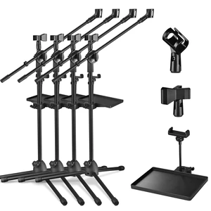 Yescom Mic Stand with Storage Tray 31"- 53" Flexible Height Stable Tripod Base Podcast Studio 4 Packs Yescom Mic Stand with Storage Tray 31"- 53" Flexible Height Stable Tripod Base Podcast Studio 4 Packs