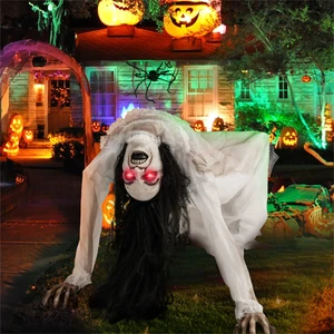 Yescom Animated Halloween Decoration,Crawling Woman,Sound Activated,Creepy Sound Glowing Eyes 2026 Yescom Animated Halloween Decoration,Crawling Woman,Sound Activated,Creepy Sound Glowing Eyes 2026