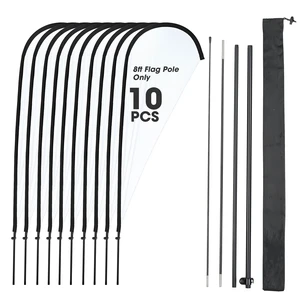 InstaHibit 10 Pack 8ft Teardrop Feather Flag Pole Kit for Business Advertising InstaHibit 10 Pack 8ft Teardrop Feather Flag Pole Kit for Business Advertising