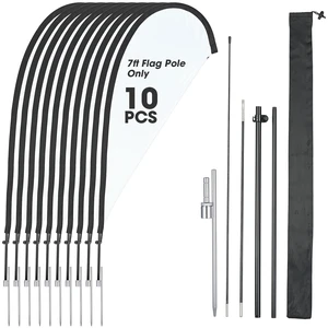 InstaHibit 10 Pack 7ft Teardrop Feather Flag Pole Kit with 20inch Ground Spike InstaHibit 10 Pack 7ft Teardrop Feather Flag Pole Kit with 20inch Ground Spike