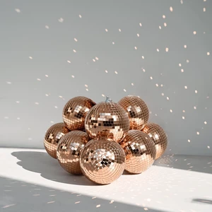 Yescom 8 Pcs 7 Inch Rose Gold Disco Ball Hanging Mirror Balls Glam Decor Yescom 8 Pcs 7 Inch Rose Gold Disco Ball Hanging Mirror Balls Glam Decor