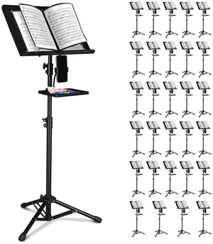 Yescom 30 Pack Sheet Music Stand with 8.5" x 11" Music Folder & Storage Tray Height-Adjustment from 36 7/8" to 61 1/4" for Choral, Band, Orchestra Yescom 30 Pack Sheet Music Stand with 8.5" x 11" Music Folder & Storage Tray Height-Adjustment from 36 7/8" to 61 1/4" for Choral, Band, Orchestra