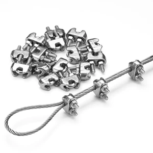 Yescom 18-pack M3 1/8-in Cable Clamp Wire Rope Clips 304 Stainless Steel Rigging Hardware Saddled Fasteners for Batting Cage Baseball Field Equipment Yescom 18-pack M3 1/8-in Cable Clamp Wire Rope Clips 304 Stainless Steel Rigging Hardware Saddled Fasteners for Batting Cage Baseball Field Equipment