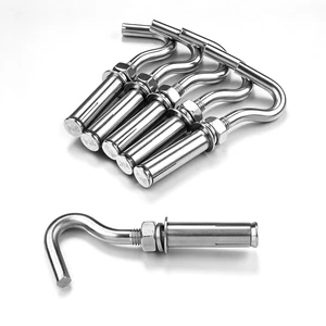 Yescom 6-Pack M10 Concrete Wall Hook Expansion Anchors, Heavy-Duty 304 Stainless Steel for Batting Cage Baseball Field Equipment Net Hanging Yescom 6-Pack M10 Concrete Wall Hook Expansion Anchors, Heavy-Duty 304 Stainless Steel for Batting Cage Baseball Field Equipment Net Hanging