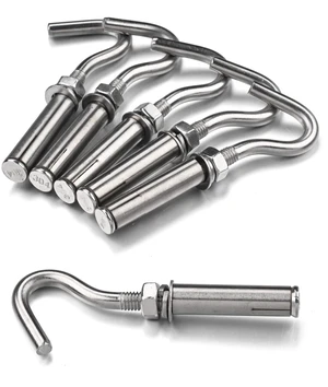 Yescom 6-Pack M8 Concrete Wall Hook Expansion Anchors, 304 Stainless Steel for Backyard Sports Net Hanging String Lights Patio Sun Shade Sails Yescom 6-Pack M8 Concrete Wall Hook Expansion Anchors, 304 Stainless Steel for Backyard Sports Net Hanging String Lights Patio Sun Shade Sails