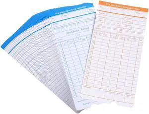Yescom 50 Count Monthly Time Clock Cards Timecard for Employee Attendance Payroll Recorder