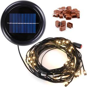 30 LED Solar Powered String Light Warm White for 6-Rib 8ft 9ft Outdoor Garden Patio Wooden Umbrella