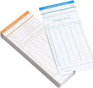 Yescom 100 Count Monthly Time Clock Cards Timecard for Employee Attendance Payroll Recorder