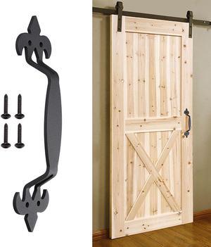 11" Sliding Barn Door Handle Vintage Heavy Duty Cast Iron Pull Gate Shed Cabinet Closet Matte Black