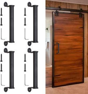 4x 10" Sliding Barn Door Cylindrical Handle Heavy Duty Cast Iron Pull Gate Shed Cabinet Matte Black