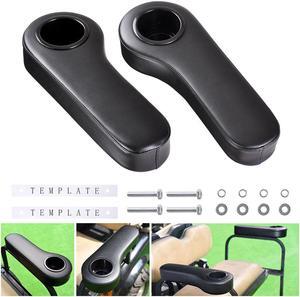 Yescom 2pcs Universal Golf Cart Armrest Cushion with Cup Holder PU Covered Fits for Club Car Rear Seats