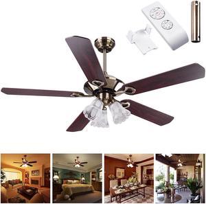 51" 5 Blades Ceiling Fan with Light Kit Antique Bronze Reversible Remote Control