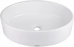 Aquaterior Oval Porcelain Ceramic Bathroom Vessel Sink Basin with Chrome Drain
